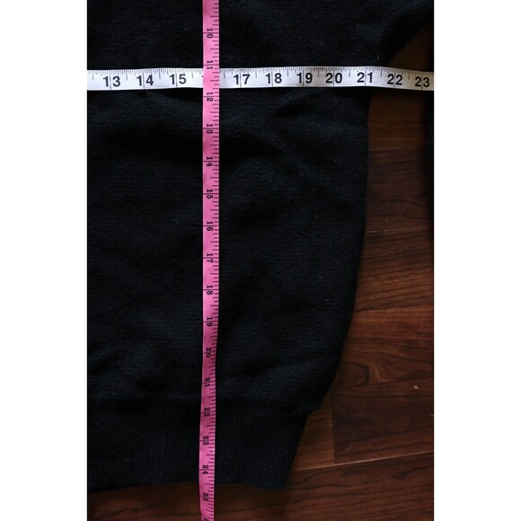 Vintage In Charge Black Floral Sequin Sweater Lambswool Angora Medium 80s - Picture 2 of 11